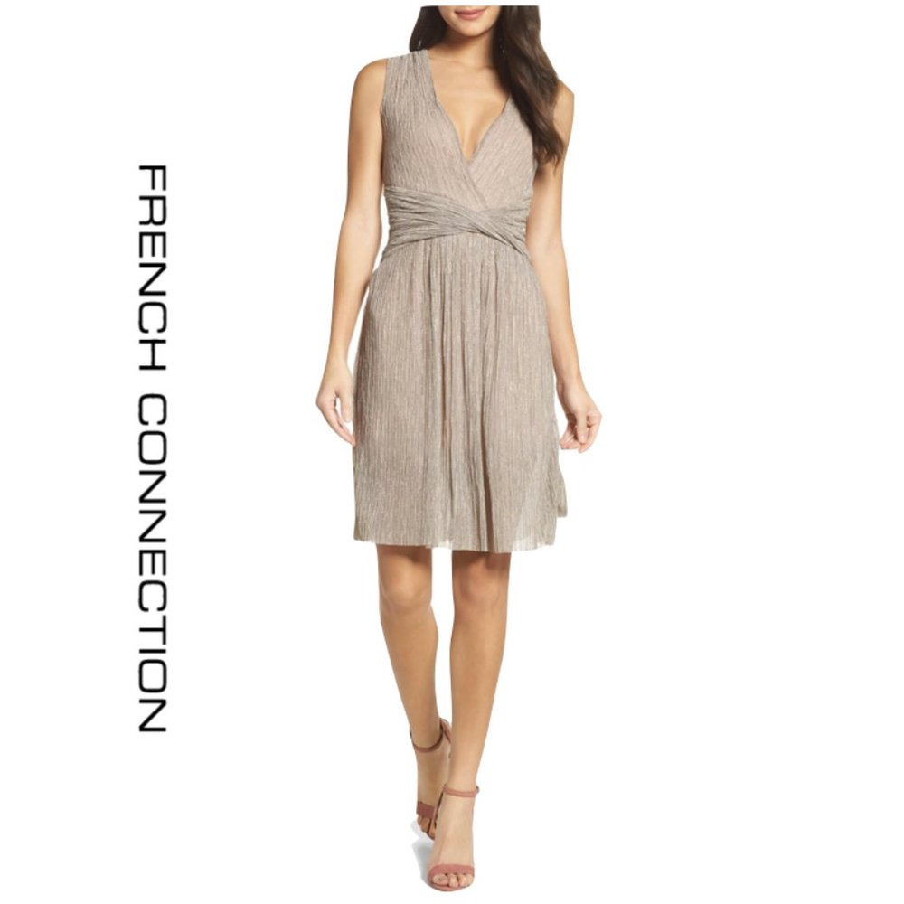 NWT French Connection Gold Dress Sz 4